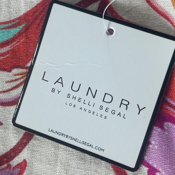 Laundry by Shelli Segal Womens Small Floral Linen Button Down Crop Shirt NWT - Picture 6 of 8